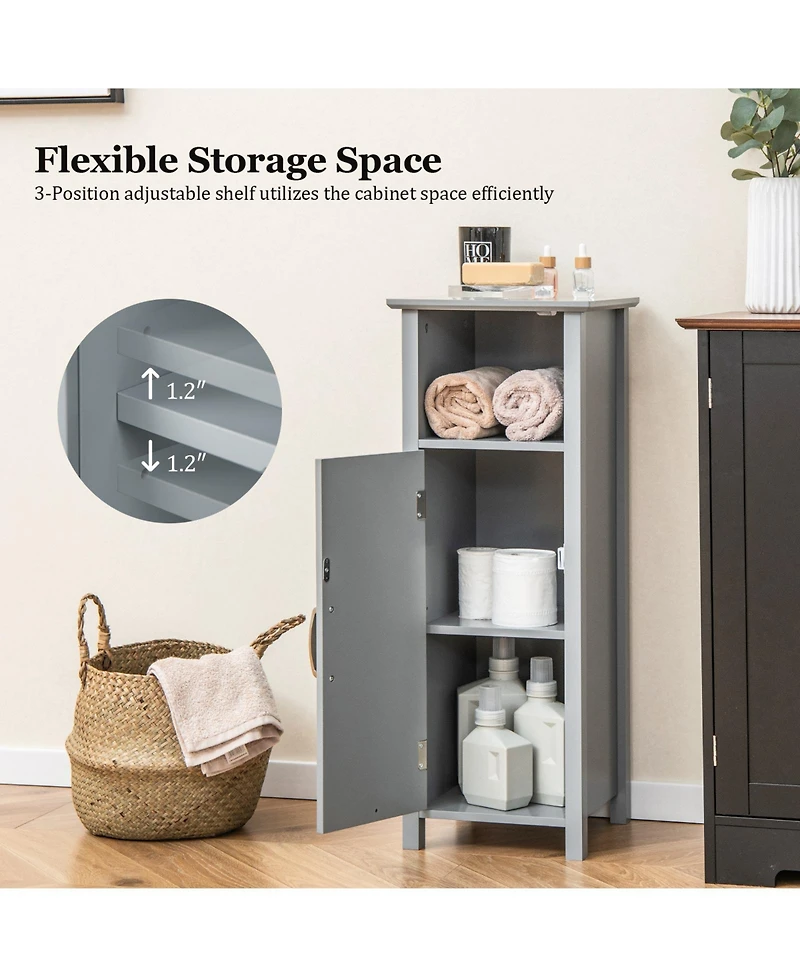 Bathroom Storage Organizer with 2-Tier Cabinet