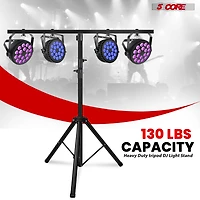 5 Core Dj Light Stand Height Adjustable 39-100" Heavy Duty Tripod Stage Lights Stands w Light T Bar - Ls 100