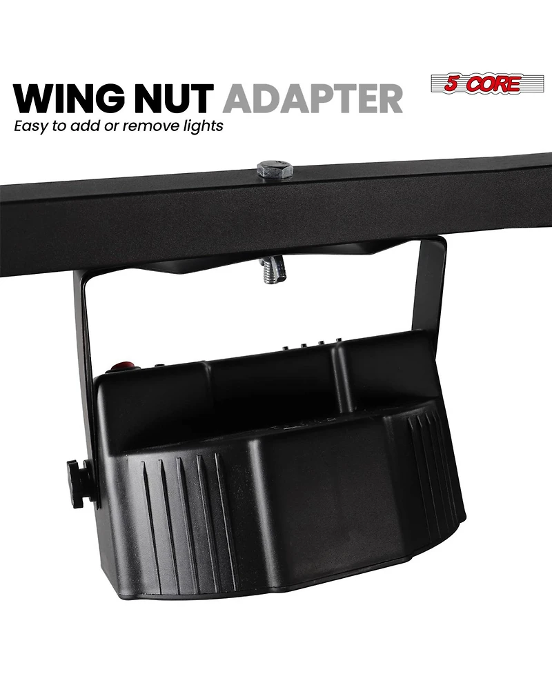 5 Core Dj Lighting T Bar 4 Party Light Extension 2Pc Crossbar Tbar 66lb Capacity