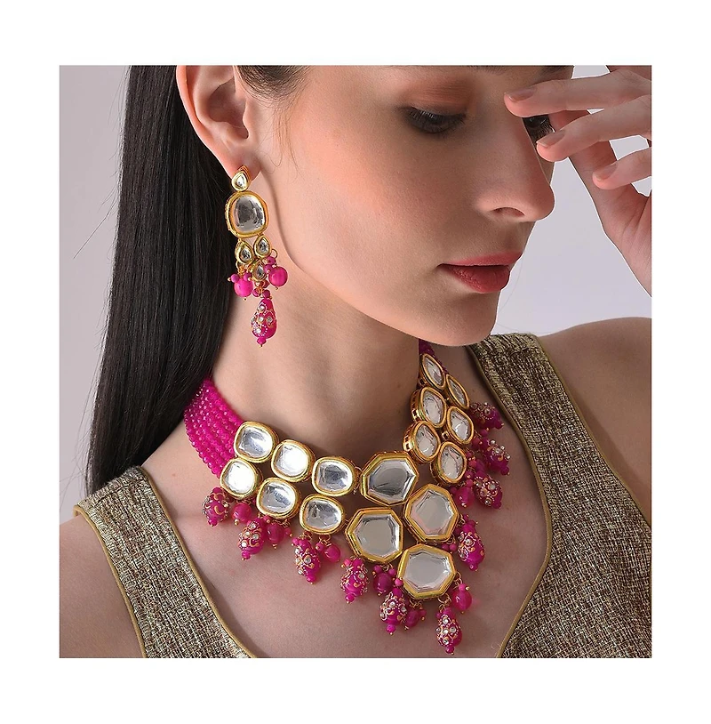 Sohi Gold-Plated Stone Jewellery Set