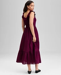 And Now This Women's Cotton Ruffle-Trim Scoop-Neck Voile Maxi Dress, Exclusively at Macy's