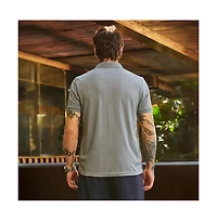 Campus Sutra Men's Coin Grey Ribbed -Tactile Polo T-Shirt