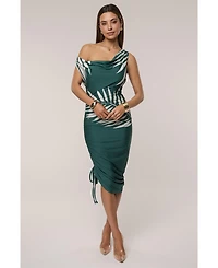 Jluxlabel Women's Palm Print Ruched Dress