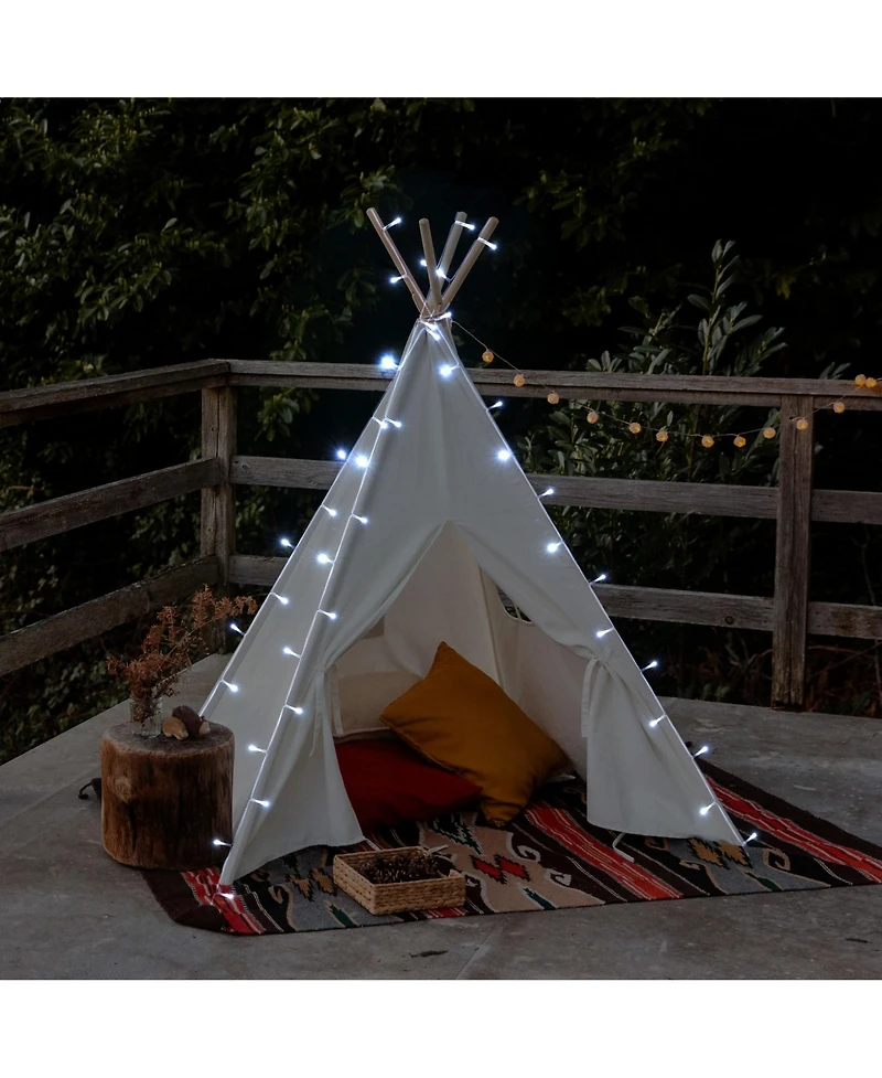 Solar String Light Fit 6-Rib 7/8/9 Ft Outdoor Patio Umbrella 96 Led Cold White