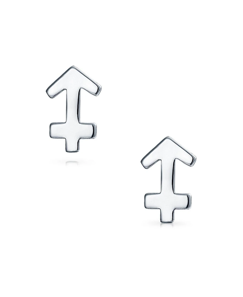 Bling Jewelry Tiny Simple Sagittarius Astrology Horoscope Zodiac Stud Earrings .925 Sterling Silver