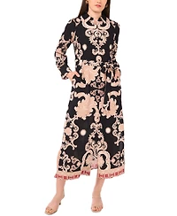 Vince Camuto Women's Paisley Tie-Waist Maxi Shirtdress