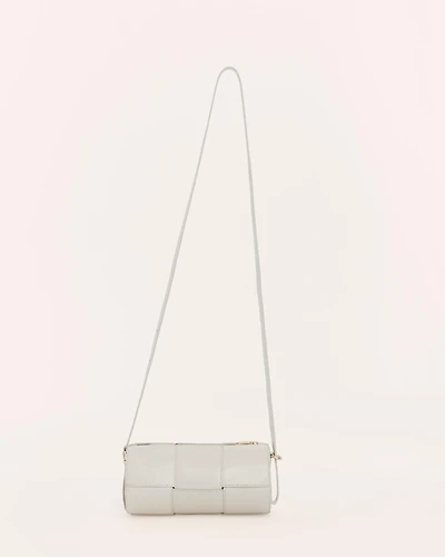 Women's Woven Leather Barrel Bag