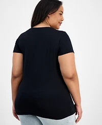 Trendy Plus Fitted V-Neck T-Shirt