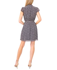 CeCe Women's Double-Scallop Ruffle Tie-Waist Mini Dress
