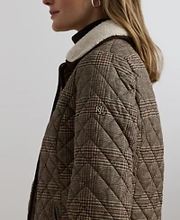Lauren Ralph Women's Faux-Sherpa-Collar Quilted Coat