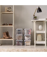 Iris Usa 6 Qt. Plastic Storage Bins with Sealed Lids, Clear Gasket Box, Airtight Containers