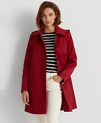 Lauren Ralph Womens Hooded A-Line Raincoat