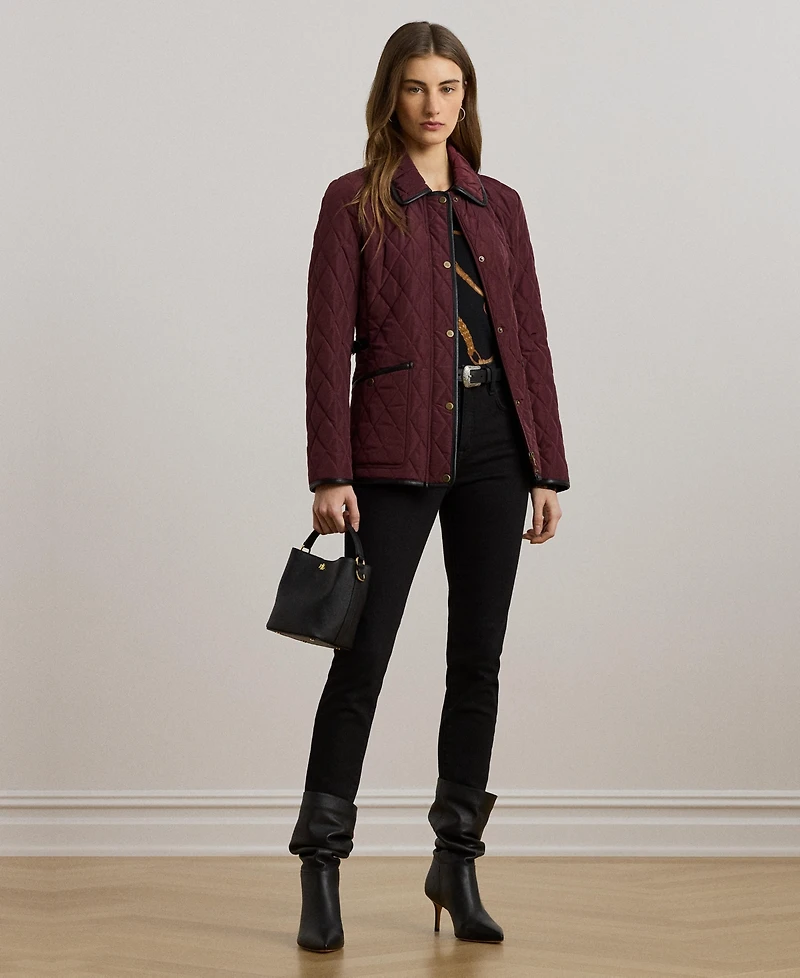Lauren Ralph Women's Quilted Velboa-Lined Coat