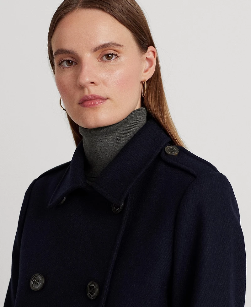 Lauren Ralph Women's Short Double-Breasted Wool Coat