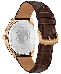 Citizen Eco-Drive Men's Disney Mickey Mouse Brown Leather Strap Watch 42mm