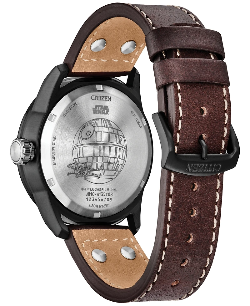Citizen Eco-Drive Men's Star Wars X-Wing & Tie Fighter Brown Leather Strap Watch 45mm