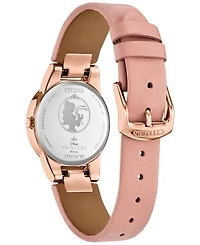 Citizen Eco-Drive Women's Disney Eternal Beauty Belle Pink Leather Strap Watch 30mm Box Set