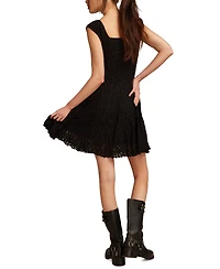 Lucky Brand Floral Mesh Mini Dress