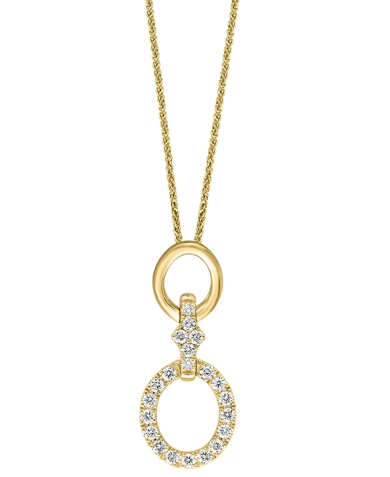 Diamond Oval Link 18" Pendant Necklace (1/2 ct. t.w.) in 14k Yellow Gold