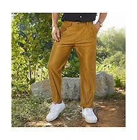 Campus Sutra Men's Mustard Yellow Corduroy Tailored Trousers
