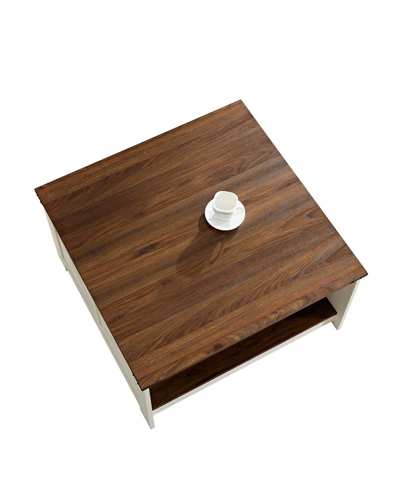 Streamdale Furniture Two-Tier Farmhouse Coffee Table with Storage