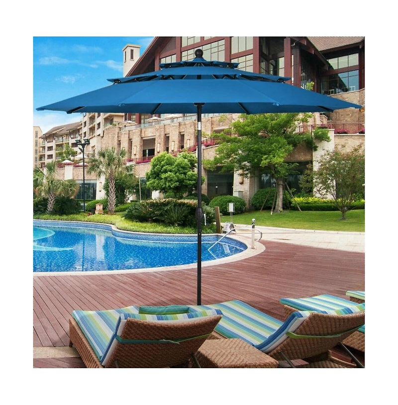 10 Feet 3 Tier Outdoor Patio Umbrella with Double Vented