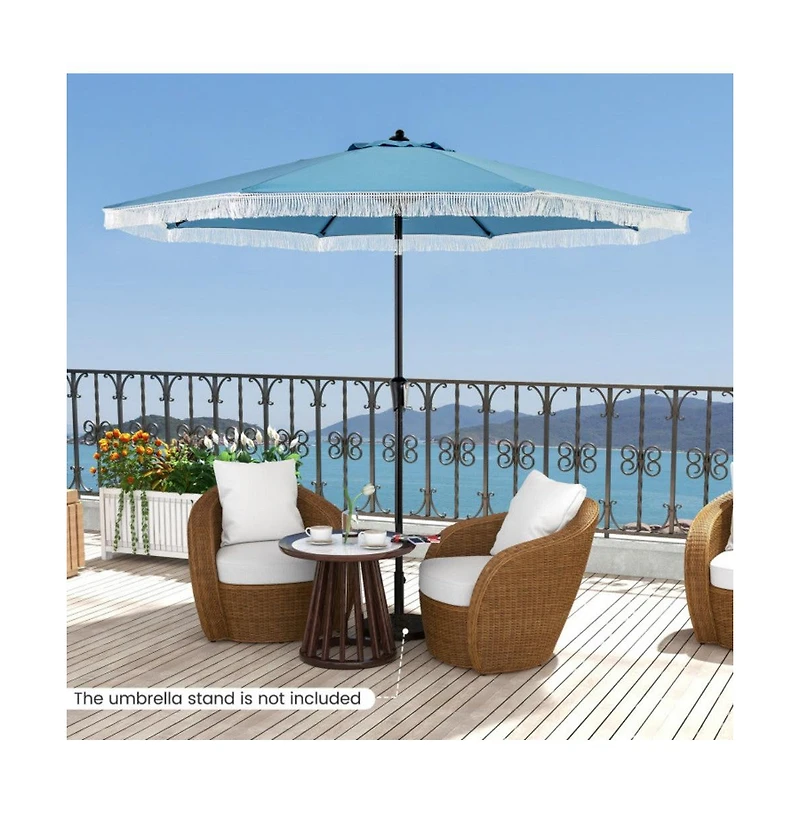 9 feet Patio Umbrella with Sun-Protective Canopy for Patio Garden Pool