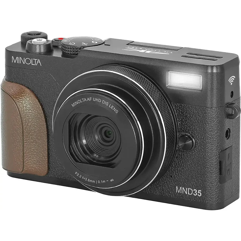 Minolta MND35 64MP 4K Ultra Hd Wi-Fi Digital Camera without Memory Card, Black