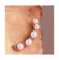 Sohi Gold-Plated Pearl Cuff Earrings