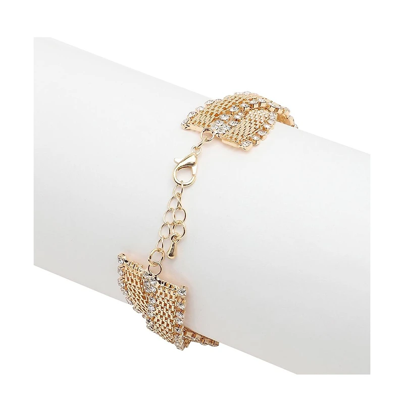 Sohi Gold-Plated Contemporary Mesh Bracelet