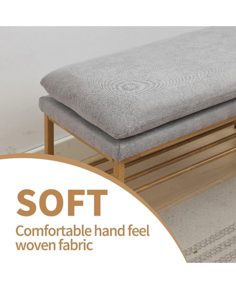 Streamdale 3-in-1 Linen Upholstered Shoe Bench