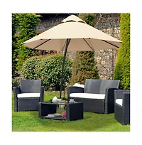 11 Feet Outdoor Cantilever Hanging Umbrella with Base and Wheels