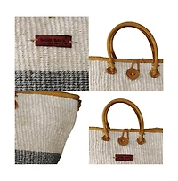 Ash and Ivory Wisdom Handmade Sisal Straw Basket Tote Bag