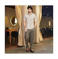 Campus Sutra Men's Sand Beige Seamless Waffle Polo T-Shirt