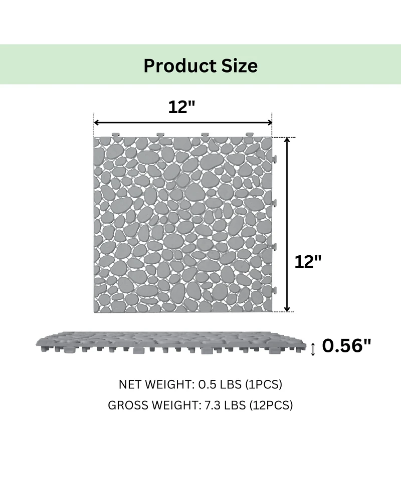 Gray Interlocking Deck Tiles - 12 Pack