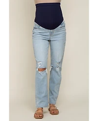 Pinkblush Maternity Light Blue Distressed Knee Jeans