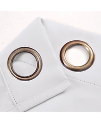 Kate Aurora 1 Piece White Light Filtering Grommet Top Window Curtain Panel