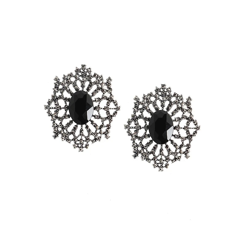 Sohi Crystal Snowflake Stud Earrings