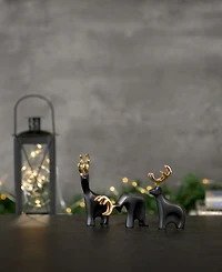 Nambe Mini Prancer Reindeer Figurines, Set of 3