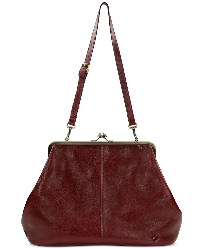 Patricia Nash Serafina Extra Large Leather Kisslock Bag