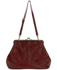 Patricia Nash Serafina Extra Large Leather Kisslock Bag
