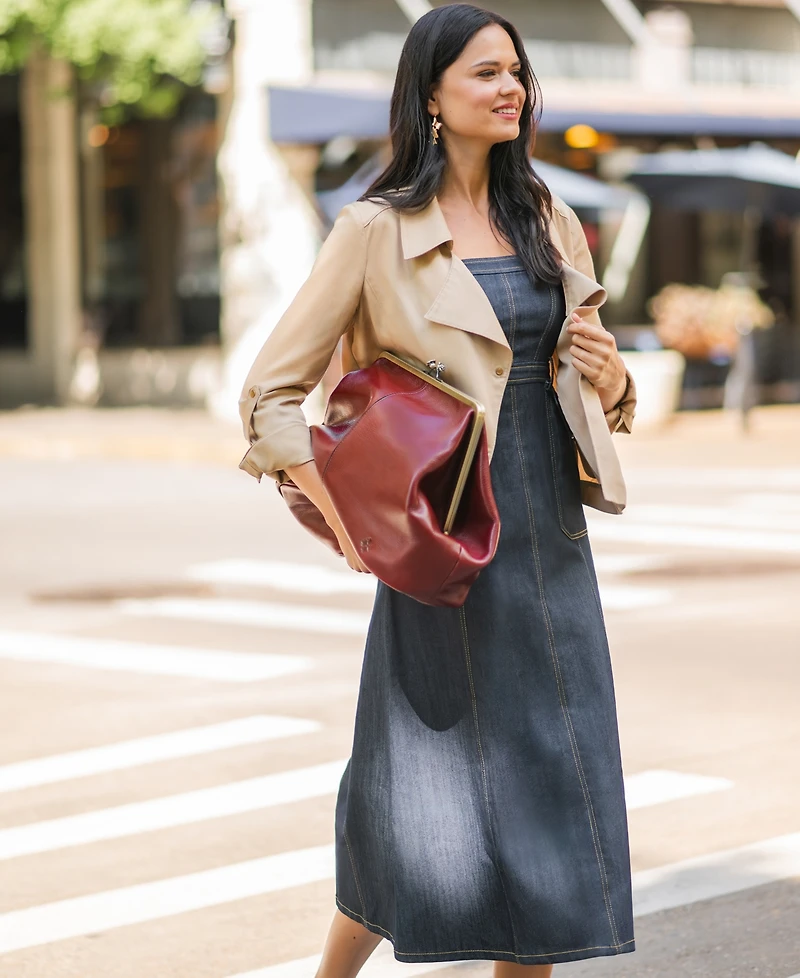 Patricia Nash Serafina Extra Large Leather Kisslock Bag