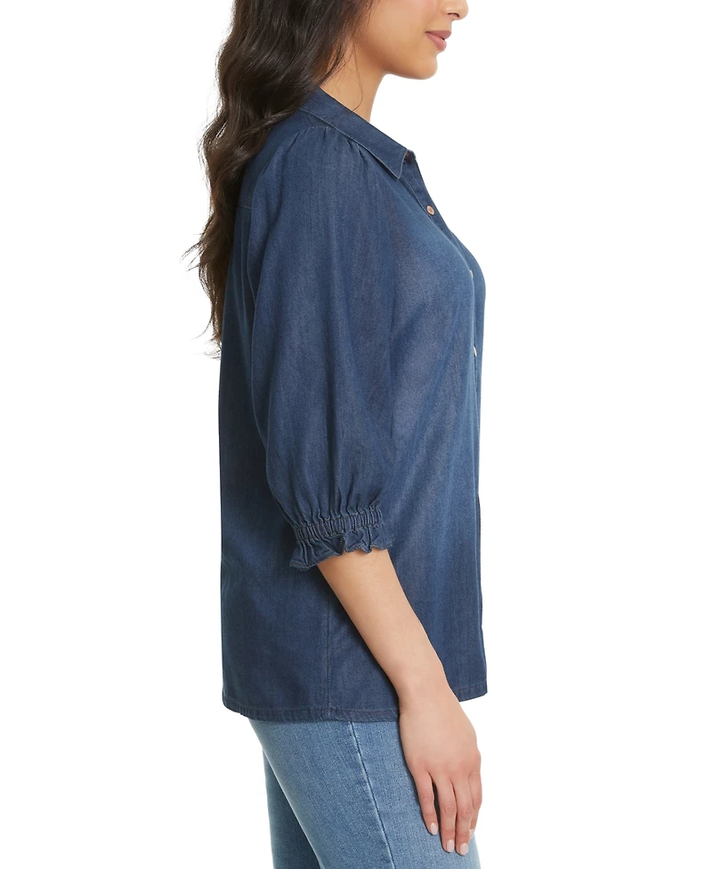 Gloria Vanderbilt Women's Puff-Sleeve Shirt