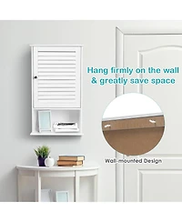 Bathroom Wall Mount Storage Cabinet Single Door with Height Adjustable Shelf