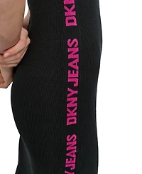 Dkny Jeans Women's Logo Ribbed Midi Sweater Dress