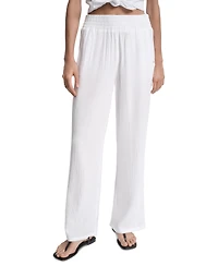 Dkny Jeans Petite Cotton Pull-On Smocked-Waist Pants