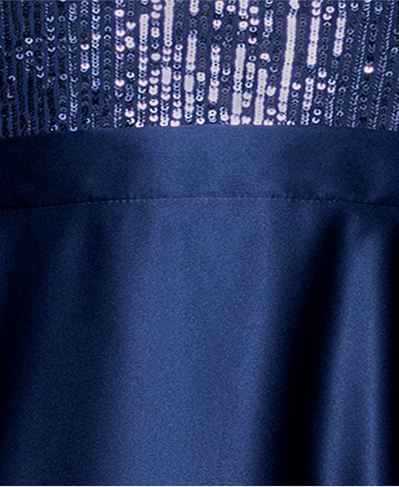 Betsy & Adam Embellished Satin Gown