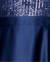 Betsy & Adam Embellished Satin Gown