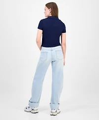 Ultra Flirt Juniors' Button-Front Short-Sleeve Polo