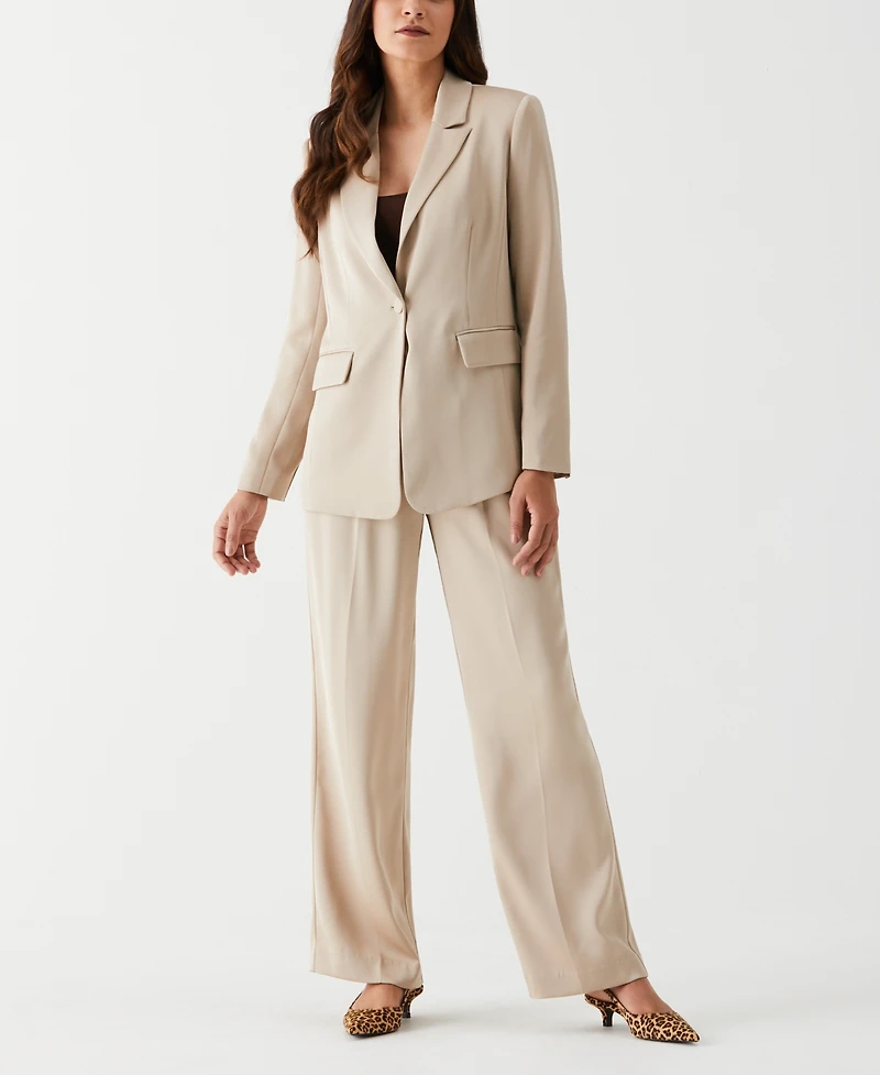 Ella Rafaella Petite Single Breasted Long Sleeve Blazer with Shine